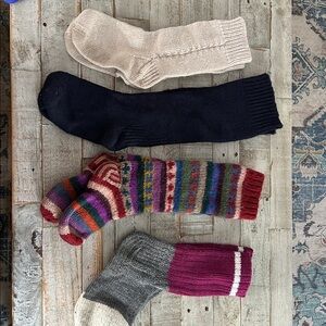 Colorful Striped and Solid Socks Set